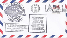 USA-AERO N° 1577 S/L.DE KENNEDY SC/28.1.86  THEME: NAVETTE SPACIALE EXPLOSION - 3c. 1961-... Briefe U. Dokumente