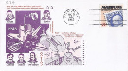 USA-AERO N° 1587 S/L.DE HOUSTON/31.8.85  THEME: NAVETTE SPACIALE - 3c. 1961-... Cartas & Documentos