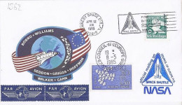 USA-AERO N° 1562 S/L.DE KENEDY SC/12.4.85  THEME: NAVETTE SPACIALE - 3c. 1961-... Covers