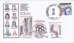 USA-AERO N° 1587 S/L.DE KENEDY SC/22.12.85  THEME: NAVETTE SPACIALE - 3c. 1961-... Storia Postale