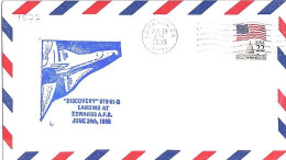 USA-AERO N° 1577 S/L.DE EDWARDS/24.6.85  THEME: NAVETTE SPACIALE - 3c. 1961-... Cartas & Documentos