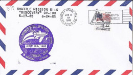 USA-AERO N° 1372 S/L.DE KENEDY SC/17.6.85  THEME: NAVETTE SPACIALE - 3c. 1961-... Storia Postale