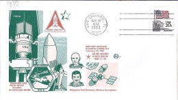 USA-AERO N° 1372 S/L.DE CAPE CANAVERAL/19.3.83  THEME: NAVETTE SPACIALE - 3c. 1961-... Cartas & Documentos