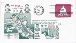 USA-AERO N° ENTIER DE MARSHALL SPACE/7.4.83  THEME: NAVETTE SPACIALE - 3c. 1961-... Storia Postale