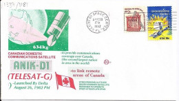 USA-AERO N° 1337/1181 S/L.DE KENEDY SC/26.8.82  THEME: SATELLITE TELESAT G - 3c. 1961-... Lettres