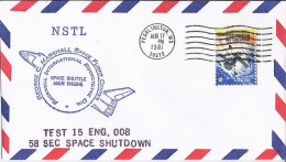 USA-AERO N° 1338 S/L.DE PEARLINGTON/17.8.81  THEME: NAVETTE SPACIALE - 3c. 1961-... Covers