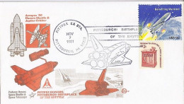 USA-AERO N° 1333+COMPL.S/L.DE PITTSBURG/7.11.81  THEME: NAVETTE SPACIALE - 3c. 1961-... Lettres