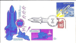 USA-AERO N° 1333+COMPL.S/L.DE CAPE CANAVERAL/8.11.81  THEME: NAVETTE SPACIALE - 3c. 1961-... Cartas & Documentos