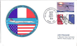 USA-AERO N° 1159/PA82 S/L.DE NY/23.11.77   THEME: 1° VOL CONCORDE NY-PARIS - 3c. 1961-... Storia Postale