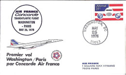 USA-AERO N° PA84 S/L.DE WASHINGTON/25.5.76  THEME: 1° VOL CONCORDE WASHINGTON-PARIS - 3c. 1961-... Briefe U. Dokumente