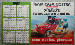 Petit Calendrier De  Poche 1987 Voiture Range Rover Team Casa Nostra Rallye Paris Alger Dakar - Petit Format : 1981-90