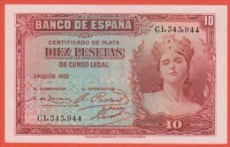 ESPAGNE - 10 Pesetas De 1935 - Pick 86 - XL - 10 Pesetas