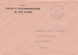 COTE D'IVOIRE --1983--Lettre D'ABIDJAN 01 Pour CHATOU (France)..lettre Enveloppe De Service Postal -beau Cachet - Costa De Marfil (1960-...)