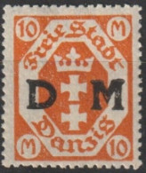 MiNr. 27 Deutschland Freie Stadt Danzig, Dienstmarken       1922, 29. Juli/16. Dez. Dienstmarken: Freimarken - Oficial