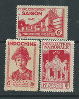 Indochine N° 230 / 31 + 242 XX  Les 3 Valeurs  Sans Charnière, TB - Autres & Non Classés