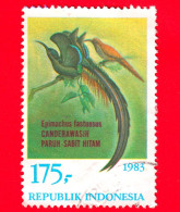 INDONESIA - Usato - 1983 - Uccelli Del Paradiso - Falcetto Nero (Epimaco Fastuosus) - 175 - Indonésie