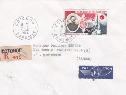 DAHOMEY--1972--Lettre Recommandée De COTONOU  Pour MONTESSON (France)..tp J.Kepler Seul Sur Lettre..cachets - Benin - Dahomey (1960-...)