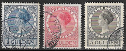 1926-1927 Koningin Wilhelmina Veth Lijntanding 12½ Complete Gestempelde Serie NVPH 163 / 165 B - Oblitérés