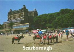 SCARBOROUGH, YORKSHIRE, ARCHITECTURE, DONKEYS, BUS, BEACH,  ENGLAND, UNITED KINGDOM, POSTCARD - Scarborough