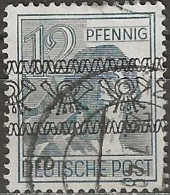 GERMANY 1948 Currency Reform - Labourer Overprinted - 12pf. - Grey FU - Afgestempeld