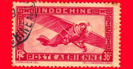 INDOCINA - Indo-Chine - Usato - 1933 - Francobolli Di Posta Aerea Con Dicitura RF - Aereo Monomotore - 36 - Airmail