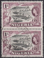 1953 Nigeria (...-1960) ° Mi:NG 79, Sn:NG 87, Yt:NG 83, Timber Rafts / Holzflöße, Country Motifs - Nigeria (...-1960)