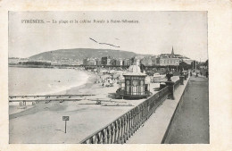 ESPAGNE - Saint Sébastien - La Plage Et La Cabine Royale - Carte Postale Ancienne - Guipúzcoa (San Sebastián)
