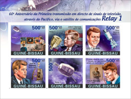 Guinea Bissau 2023, Kennedy, First Live Transmission, 6val In BF IMPERFORATED - Kennedy (John F.)