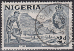 1956 Nigeria (...-1960) ° Mi:NG 75a,  Yt:NG 89a, Tin Mining - Type I, Typ I: Incomplete Row Of Dots Between "G" Und Kopf - Nigeria (...-1960)