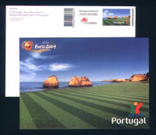 Portugal Euro 2004 Football Entier Postal Praia Da Rocha Plage Algarve Beach Soccer Stationery - Europei Di Calcio (UEFA)