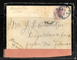 1C231 - AFRIQUE DU SUD - DEVANT DE LETTRE DE BLOEMFONTEIN DU 29/07/1901 POUR CEYLON VIA COLOMBO - Autres & Non Classés