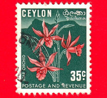 SRI LANKA (Ceylon)  - Usato - 1954 - Scene Locali - Fiori - Orchidea Stellata (Phaius Tankervilleae) - 35 - Sri Lanka (Ceylan) (1948-...)