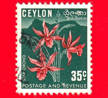 SRI LANKA (Ceylon)  - Usato - 1954 - Scene Locali - Fiori - Orchidea Stellata (Phaius Tankervilleae) - 35 - Sri Lanka (Ceylon) (1948-...)
