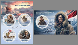 GUINEA-BISSAU 2023 MNH Roald Amundsen Polar Explorer Polarforscher M/S+S/S – OFFICIAL ISSUE – DHQ2408 - Polar Explorers & Famous People