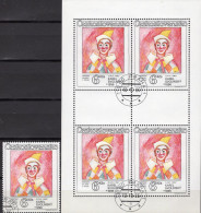 Zirkuskunst/Variete 1986 CSSR 2888+4-Kleinbogen O 7€ Gemälde Svolinsky Zirkus-Clown M/s Art Sheetlet Bf Tschechoslowakei - Cómics