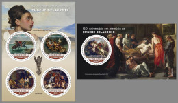 GUINEA-BISSAU 2023 MNH Eugene Delacroix Paintings Gemälde M/S+S/S – IMPERFORATED – DHQ2408 - Otros & Sin Clasificación