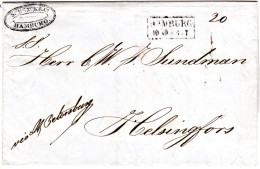 Hamburg 1848, Firmenbrief Via St. Petersburg Russland Nach Finnland. 29 1/2 Kop. - Hamburg (Amburgo)