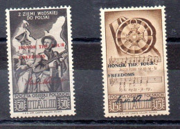 ITALIA CORPO POLACCO 1946 - SOPRAST. HONOR THE FOUR FREEDOMS 2 Sellos **/* - 1946-47 Corpo Polacco Period