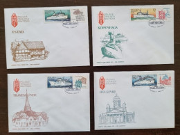 BELGIQUE Bateaux, Bateau Paquebot, LIGNES De FERRIES DE LA BALTIQUE. Yvert N°2839/42 Fdc, 1er Jour 1986 - Ships