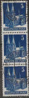 GERMANY 1948 Buildings - Cologne Cathedral - 5pf - Blue FU STRIP OF 3 - Usati