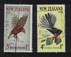 New Zealand Kaka Collared Grey Fantail Birds 2v 1965 Canc SG#831-832 MI#442-443 Sc#B69a-B70a - Used Stamps