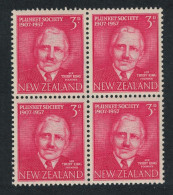 New Zealand Sir Truby King Founder Of Plunket Society Block Of 4 1957 MNH SG#760 - Unused Stamps