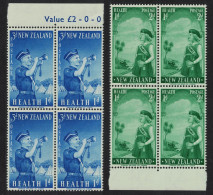 New Zealand Boys' Brigade Bugler 2v Blocks Of 4 1958 MNH SG#764-765 - Unused Stamps