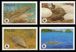 Palau WWF Estuarine Crocodile 4v 1994 MNH SG#673-676 MI#690-693 Sc#323 A-d - Palau