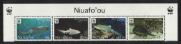 Niuafo'Ou WWF Zebra Shark Top Strip Of 4v WWF Logo 2012 MNH SG#348-351 - Tonga (1970-...)