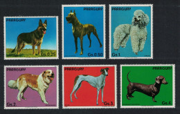 Paraguay Dogs 6v Shepherd Dane Poodle Saint Bernard Greyhound Dachshund 1984 MNH MI#3709-3714 Sc#2106 - Paraguay
