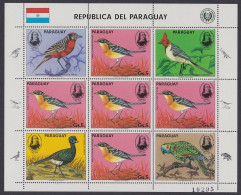 Paraguay Birds Birth Audubon 6v Two Strips 1985 MNH MI#3869 Sc#2142 - Paraguay