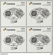 Brazil Personalized Stamp Clube Filatelico E Numismatico De Santos 2014 Block Of 4 - Personalisiert