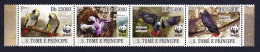 Sao Tome Birds WWF Grey Parrot Strip Of 4v 2009 MNH MI#3777-3780 - Sao Tome And Principe