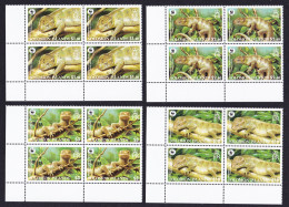 Solomon Is. WWF Prehensile-tailed Skink 4v SW Corner Blocks Of 4 2005 MNH SG#1162-1165 MI#1282-1285 Sc#1035-1038 - Solomon Islands (1978-...)